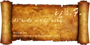 Ökrös Füzike névjegykártya